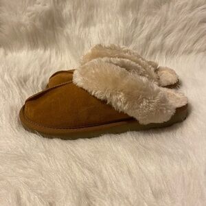 SO Slippers Womens Size 6 Brown Tan Slip On‎ Lined Clogs Shoes